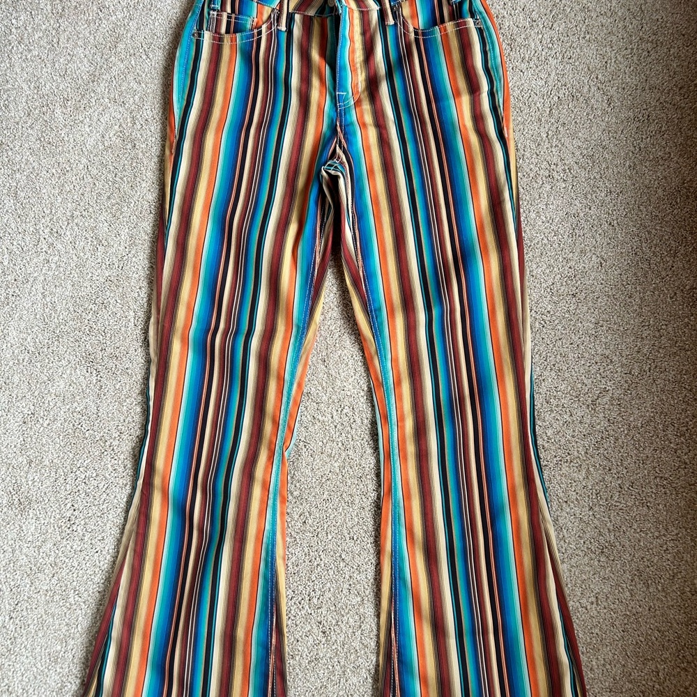 Rock & Roll Cowgirl Multicolor Striped Flare Jeans